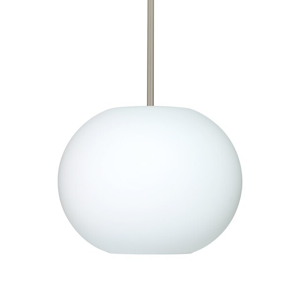 Besa Lighting Jordo Stem Pendant, Opal Matte, Satin Nickel Finish, 1x150W Incandescent 1TT-477507-SN - main